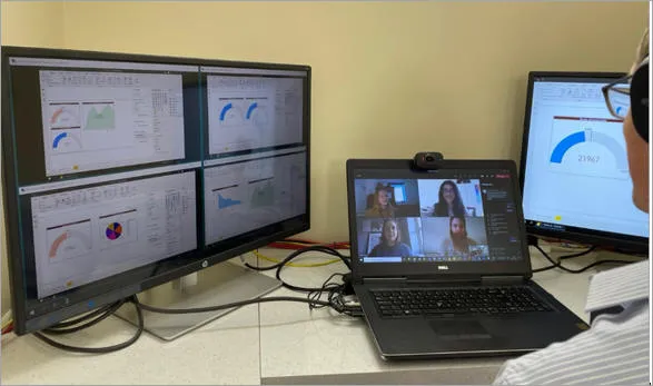 Showing typical online trainer set-up