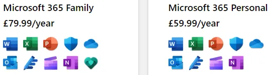 Microsoft licences for home use.