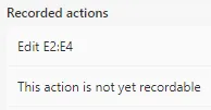 Unrecordable commands in Office Scripts.