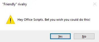 VBA message box