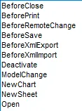 Some Excel VBA workbook events.