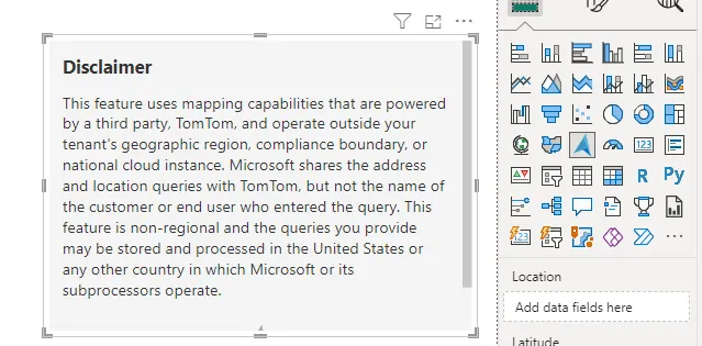 Azure maps disclaimer