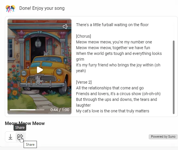 A song with lyrics