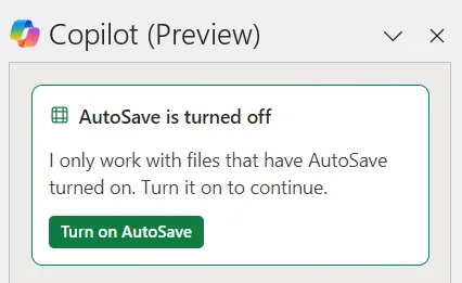 AutoSave turned off