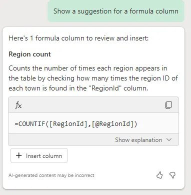 Suggested formula