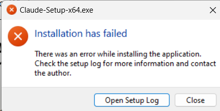 Claude install failed