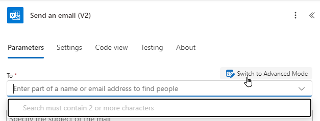 Advanced mode