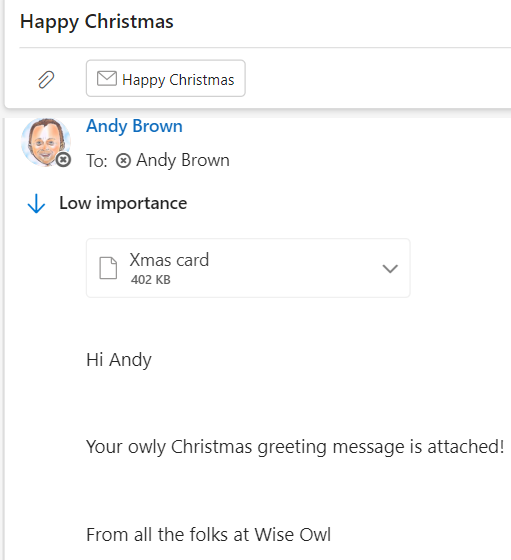 Example of email