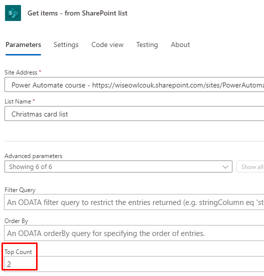 Odata limit