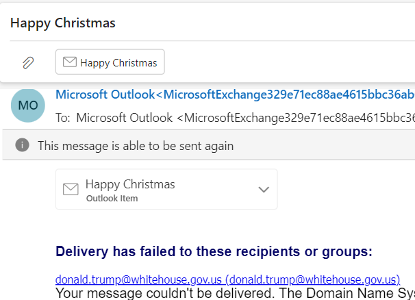 Bad email message
