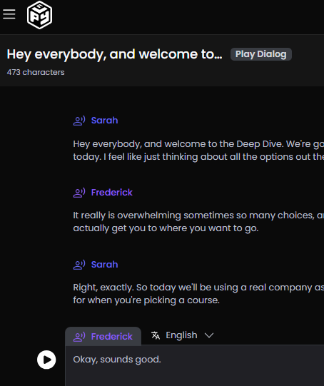 PlayHT dialogue