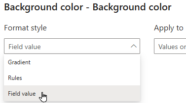 Swap to the Field value option