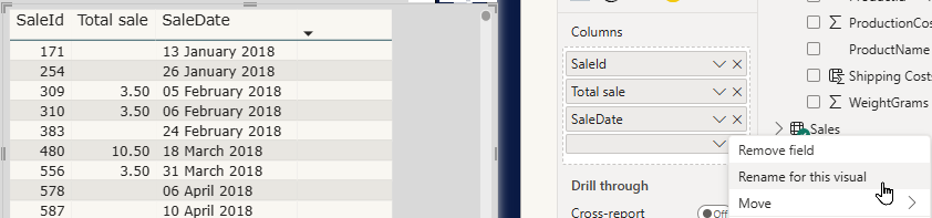 Rename the column to a space to appear hidden