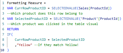 Formatting measure to highlight selected Animal