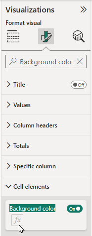 Search for background colour