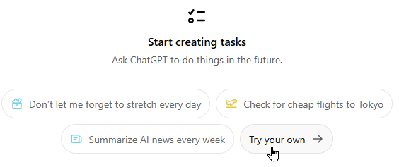 Creating a new task