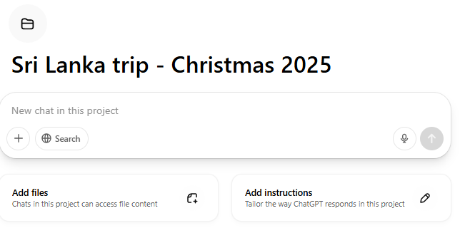 What new project looks like