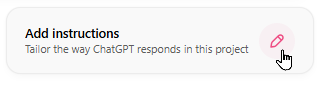 Adding instructions to a project