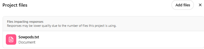File impacting responses message