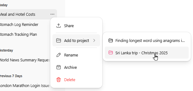 Adding a chat to a project
