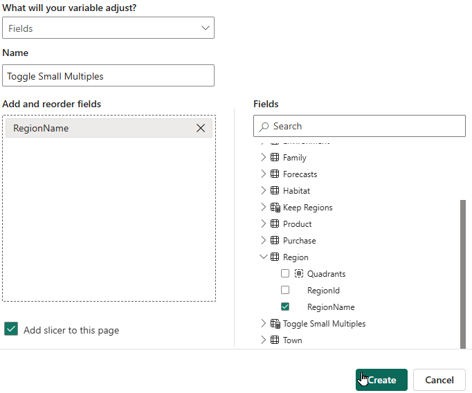 Create a field parameter