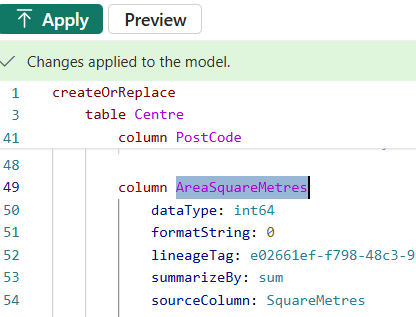 Changing a column name