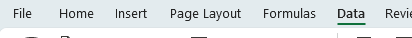 The Data tab of the Excel ribbon