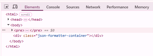 A list of the browser settings
