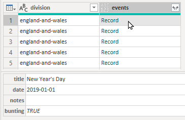 Records are multiple columns