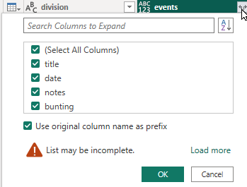 Expand the data