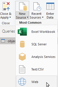 The Web connector can read API data