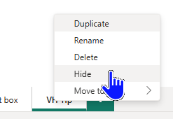 Image showing a page being marked as hidden