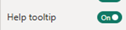 Image showing the Help tooltip switch