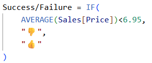 Image of measure created to indicate success/failure