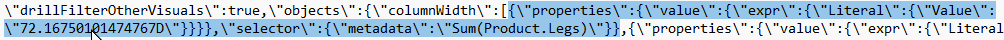 Change the width value of that column