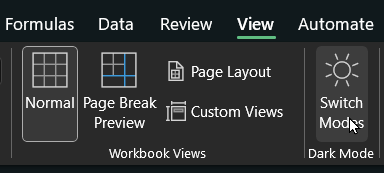 View menu to switch mode