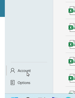 The Account menu
