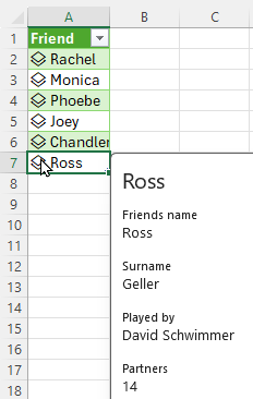 Friends data type