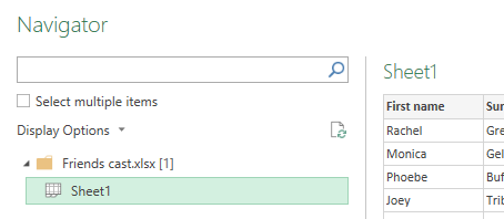 Selecting the worksheet