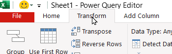 The Transform tab