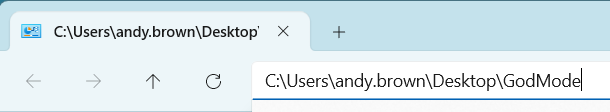 God mode in address bar