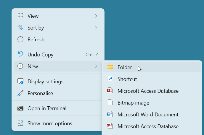 Adding a new folder