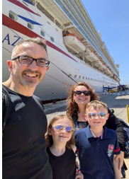 The family meet their cruise ship