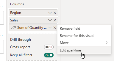 Editing a sparkline