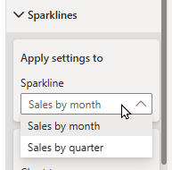 Choosing a sparkline column