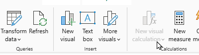Visual calculations disabled