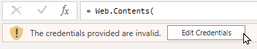 Edit the credentials being used