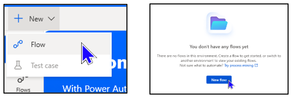 Image of how to create a new flow in Power Automate Desktop