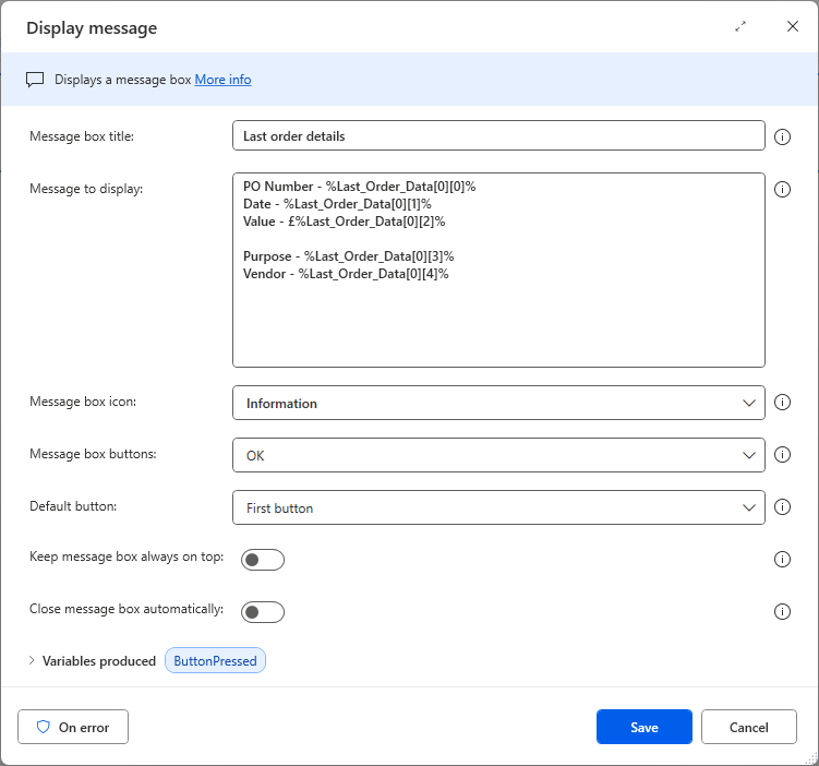 Image showing the completed message