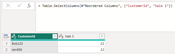 Specify which columns to return from a table